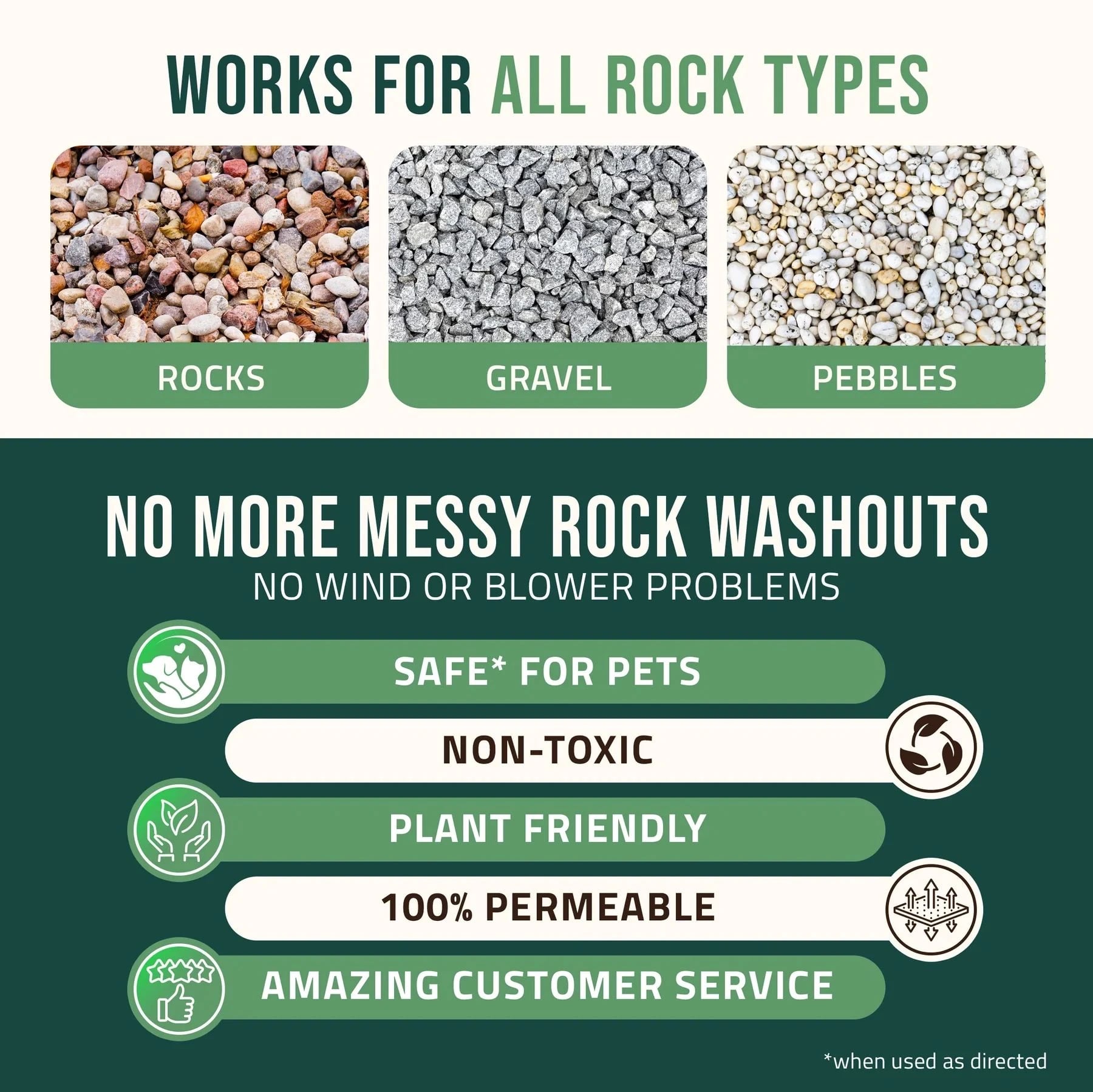 Rock and mulch glue works for all rock types